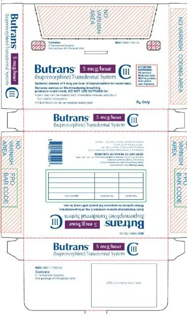 Butrans 5 mcg carton